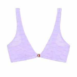 Flocked Logo Bralette (lavender)